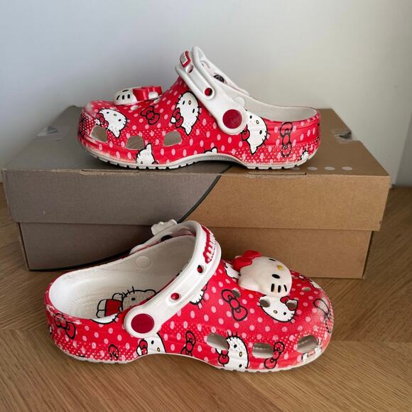 Crocs x Hello Kitty Big Girls Classic Clogs Kids Sandals - SZ 1 Y - Picture 8 of 12